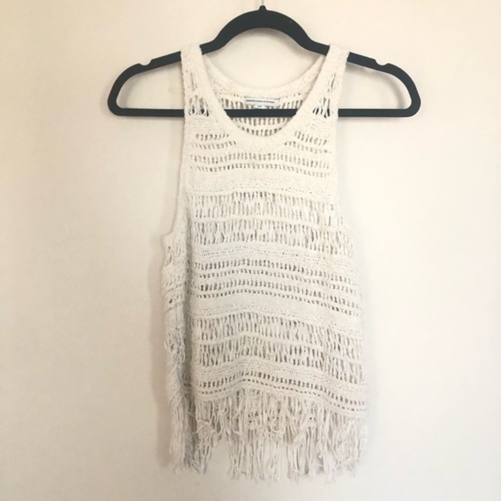 American Eagle Crochet Boho Tank Top White S